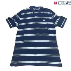 CHAPS ボーダー　半袖ポロシャツ L/G ネイビー