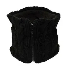 超ふわもこ ネックウォーマー ニット 髪型キープ (2.ブラック,フリーサイズ☆