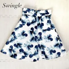 Swingle ひざ丈　花柄フレアスカートのサムネイル