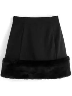 GRL インパン裏地付きファー切替ミニスカート