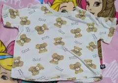 100cmバースデイクマ柄 ホワイト Tシャツ