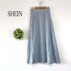 SHEIN 【 S】フレアスカート ウエストゴム 薄手　リブ編み