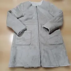 グレー スエード風 ムートンコート