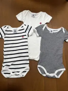 プチバトー ベビー肌着 ロンパース ボディスーツ 3枚セット 3m/60cm