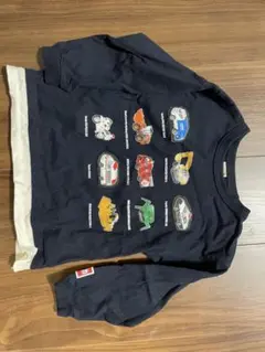 『水通しのみ』トミカ車両デザイン ネイビーロングTシャツ ロンT プティマイン