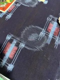 3391 絣の反物　伝統的な着物反物　絣　備後絣　ビンテージ　藍染