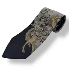 GIANNI VERSACE ヴェルサーチ ネクタイ ジャガード 黒 シルク