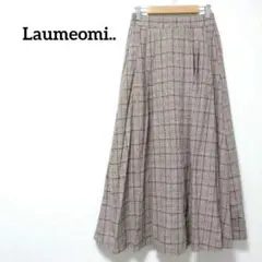 【Laumeomi】М　フレアスカート　ロングスカート　チェック柄　ウエストゴム