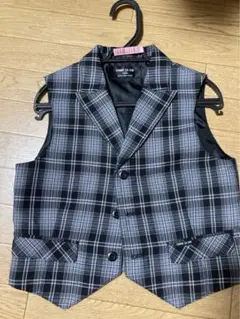 COMME CA ISM チェック柄 タキシードベスト 130cm