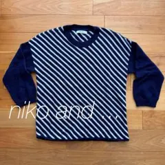 【niko and ... 】ニコアンド ボーダー ストライプ ニット セーター