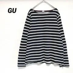 GU 長袖Tシャツ　カットソー　ブラック　ホワイト　L