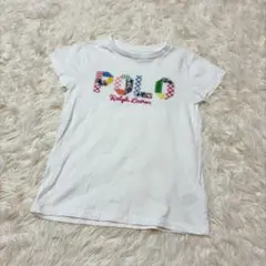 ラルフローレン 120 Tシャツ パッチワーク チェック 白 通学