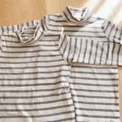 【無印良品】2着セット★キッズハイネック長袖★サイズ120★ストライプ