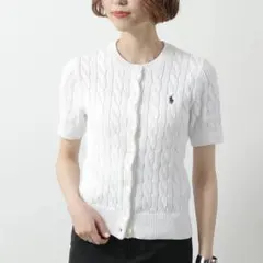 ✨️美品✨️POLO ラルフローレン 半袖ニット ホワイト レディースM