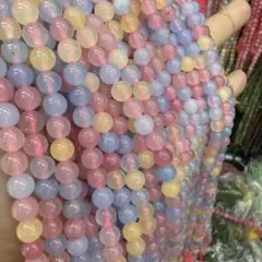 1連売り☆天然石 ミックスベリルカラーアゲート パワーストーン 粒売り