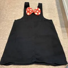 赤い水玉リボン付きオーバーオール 110 ミニーマウス