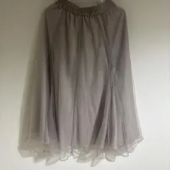 any SiS アイボリー/ブラウン チュールスカート サイズ2