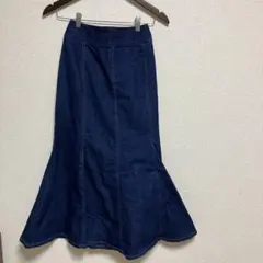 ダークデニム フレアスカート ロング