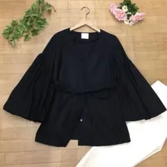 フレームワーク 黒 ブラウス 袖ボリューム ブラウス