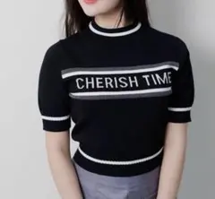 LIP SERVICE CHERISH TIME ニットトップス ブラック