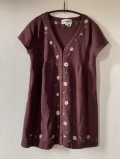 ホコモモラ　ニットベスト　ジレ　花刺繍