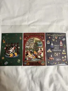 ディズニー　クリスマスポストカード 3枚セット　2024
