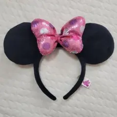 【❗値下げ不可❗】ミニーカチューシャ スパンコールリボンカチューシャ