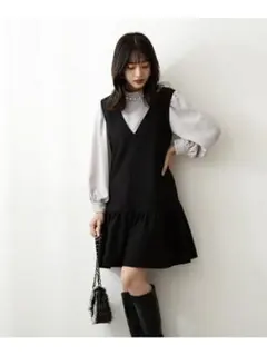 プロポーションボディドレッシング　 ミニティアードジャンパースカート　S