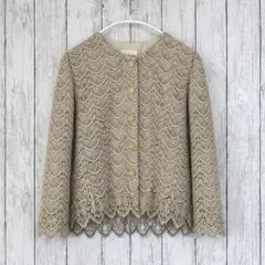 東京ソワール Apploberry 総レース ノーカラー ジャケット フォーマル