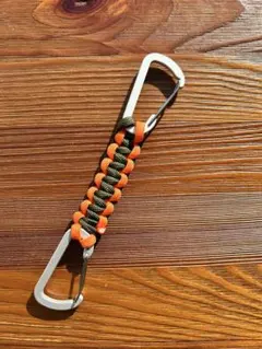 パラコード キーホルダー ダブルカラビナ 16cm アウトドア キャンプ用品