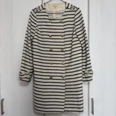 グリーンレーベルリラクシング　ボーダー　ノーカラーコート