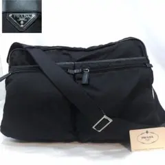 プラダ メッセンジャーバッグ レザー×ナイロン 大容量 黒 ギャラ付