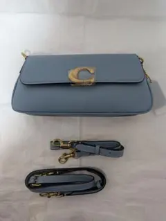 正規品 COACH 2wayショルダーバッグ ライトブルー - メルカリ