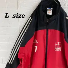 アディダス　90s万国旗タグ　アンセムジャケット　バイカラー