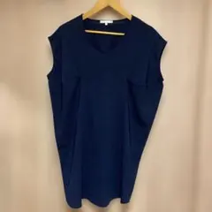 ネイビー Vネック ノースリーブ トップス Fのサムネイル