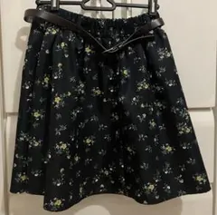 スカート　花柄　ベルト付き