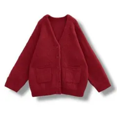 Y297【新品】GRL Vネックオーバーニットカーディガン［mh82］