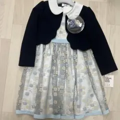 新品　タグ付き　フラワープリントドレス 120 ネイビー
