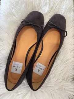 【LANVIN en Bleu】スクエアトゥリボンカッターパンプス