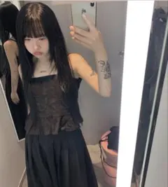 anyonemore フリルレースレイヤードスリーブレス