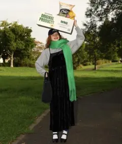 【forksy.】ワッシャーベロアバックオープンキャミワンピース　ブラック