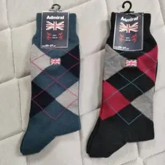 Admiral アーガイル柄ソックス 25-27 cm