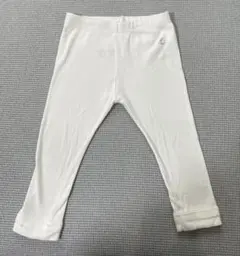 プチバトー ホワイト レギンス ロゴ付き