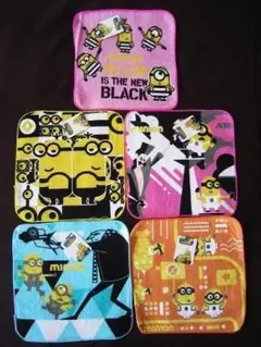 ミニオンズ ミニタオル ミニチーフ タオル ハンカチ ミニオン 5枚セット