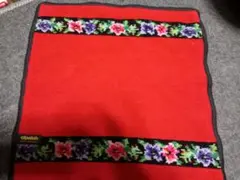 alpalohシェニール織　ハンドタオル　タオルハンカチ 赤 花柄 ホットマン