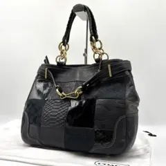 【極美品】 coach コーチ トートバッグ 12448 パッチワーク ブラック