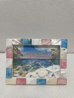 ⭐️新品⭐️ピンクと白　貝殻デザイン フォトフレーム