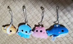 海の生き物ぬいぐるみキーホルダーセット