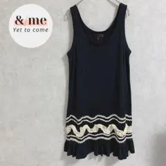 ジルスチュアート　ノースリーブチュニック　ワンピース　レース　ブラック　コットン