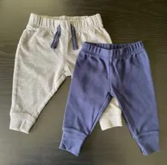 Carter’s ベビーパンツ2点セット 3M6M 70 グレー ネイビーブルー